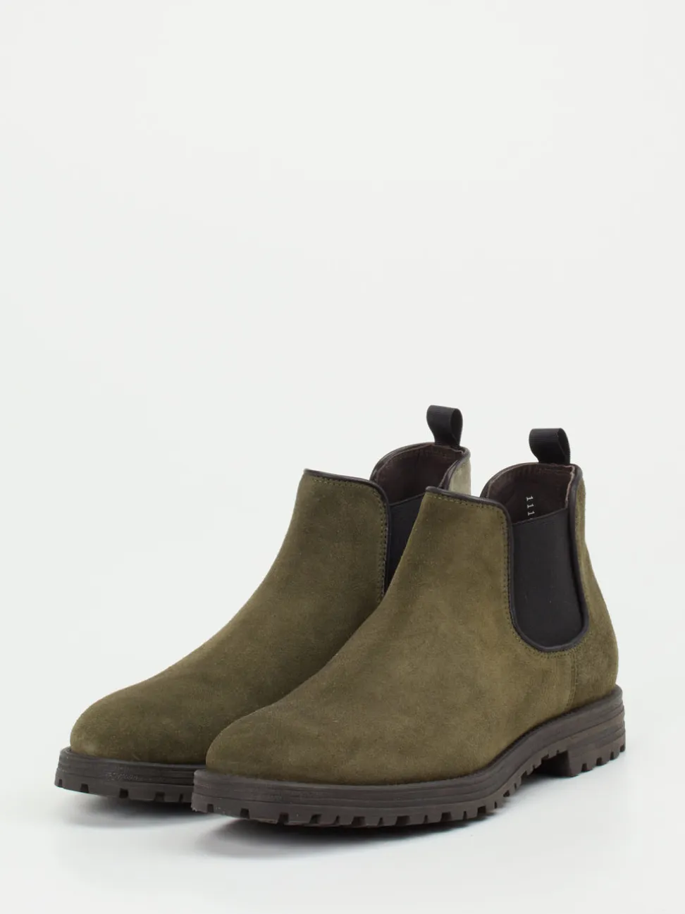Konstantin Starke – Chelsea Boots aus Veloursleder olivgrün