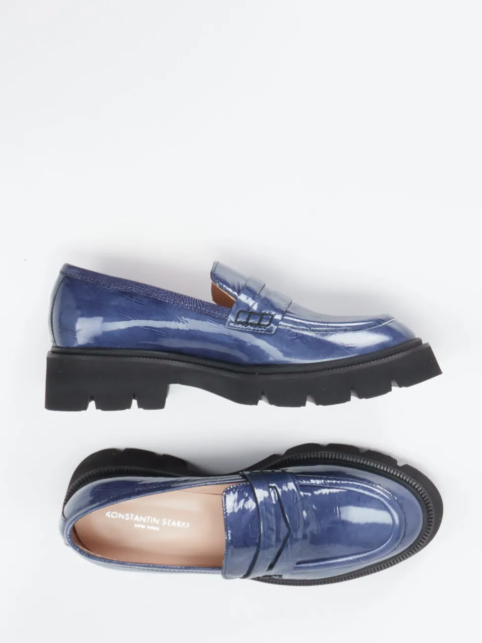 Konstantin Starke – Chunky Loafer aus Lackleder blau