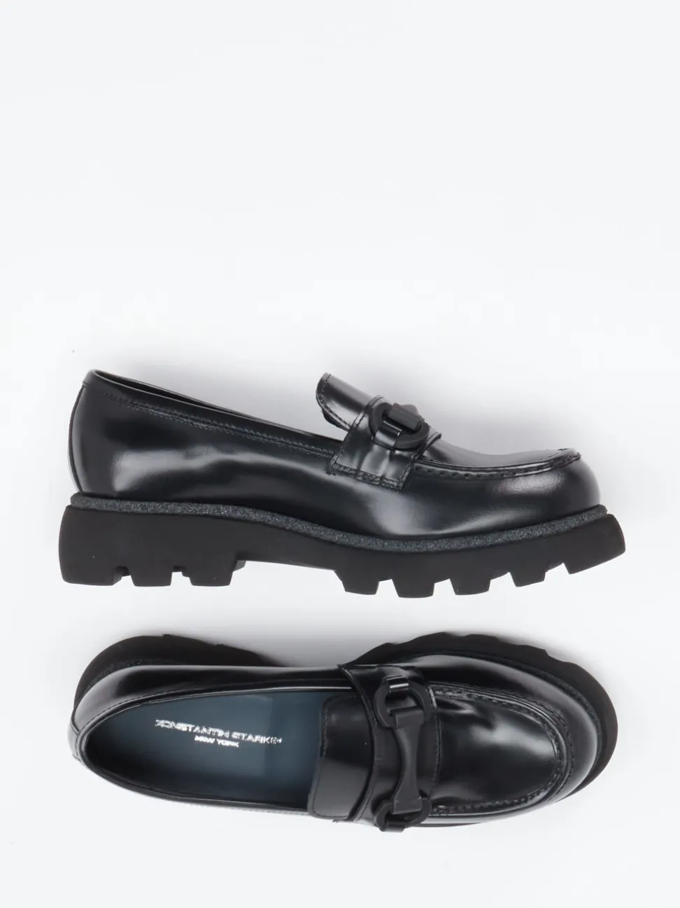 Konstantin Starke – Chunky-Loafer aus Hochglanzleder schwarz