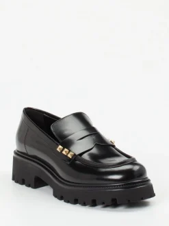 Konstantin Starke – Chunky Loafer aus Hochglanzleder Schwarz