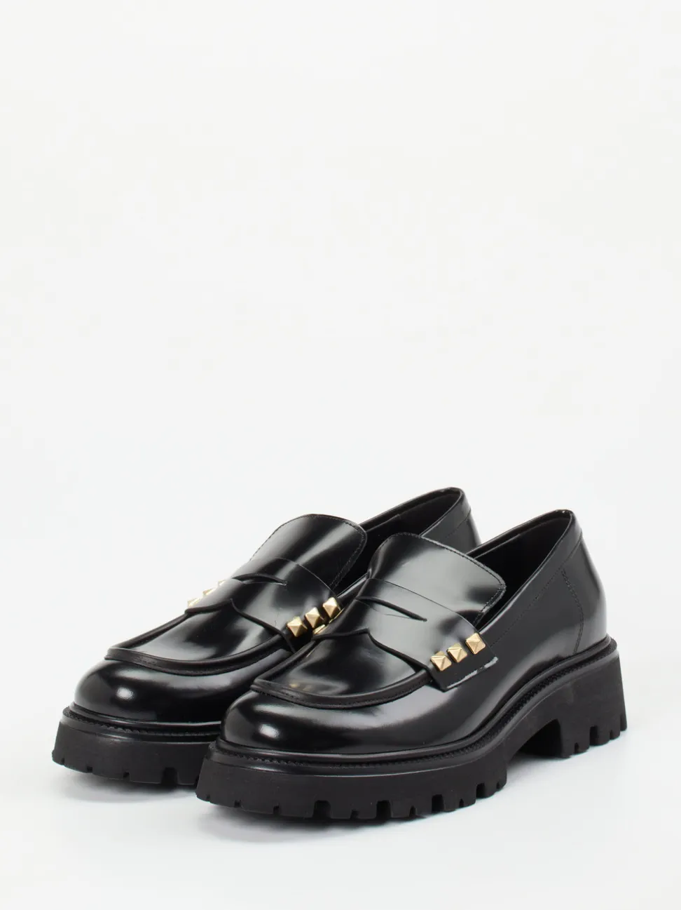 Konstantin Starke – Chunky Loafer aus Hochglanzleder Schwarz