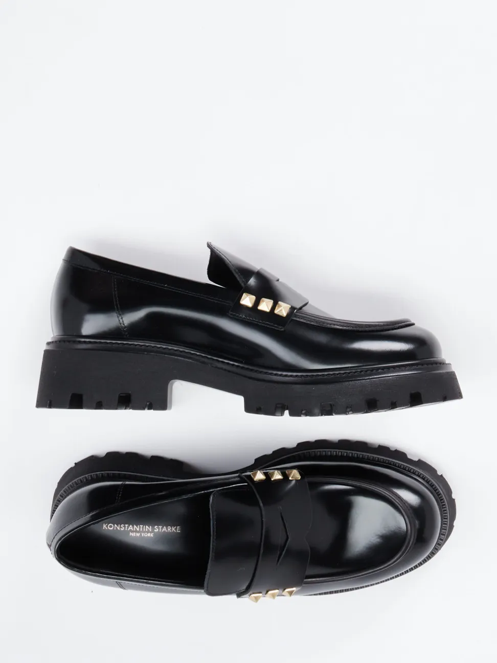 Konstantin Starke – Chunky Loafer aus Hochglanzleder Schwarz