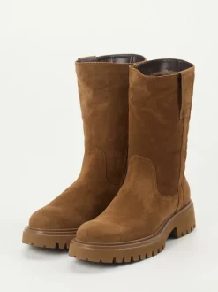 Konstantin Starke – Chunky Boots aus Veloursleder Braun