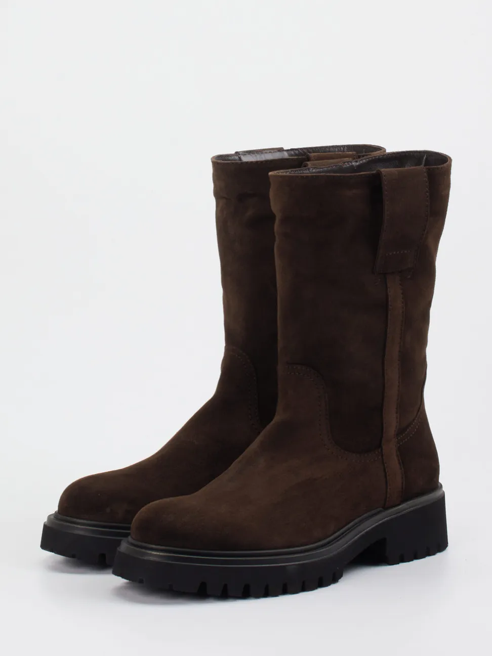 Konstantin Starke – Chunky Stiefel aus Veloursleder braun