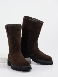 Konstantin Starke – Chunky Stiefel aus Veloursleder braun