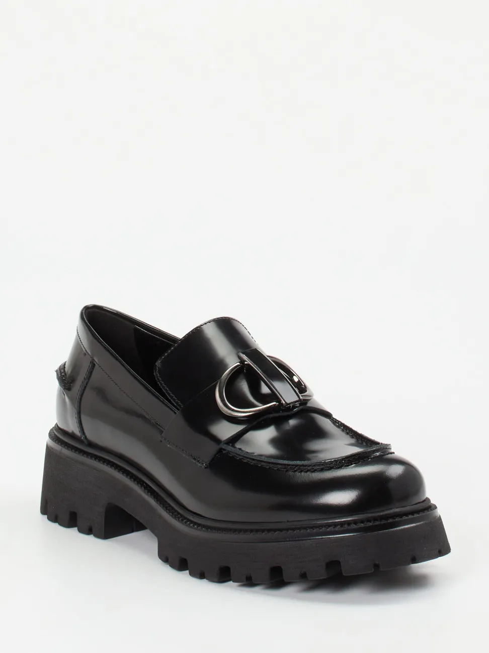 Konstantin Starke – Chunky-Loafer aus Hochglanzleder Schwarz