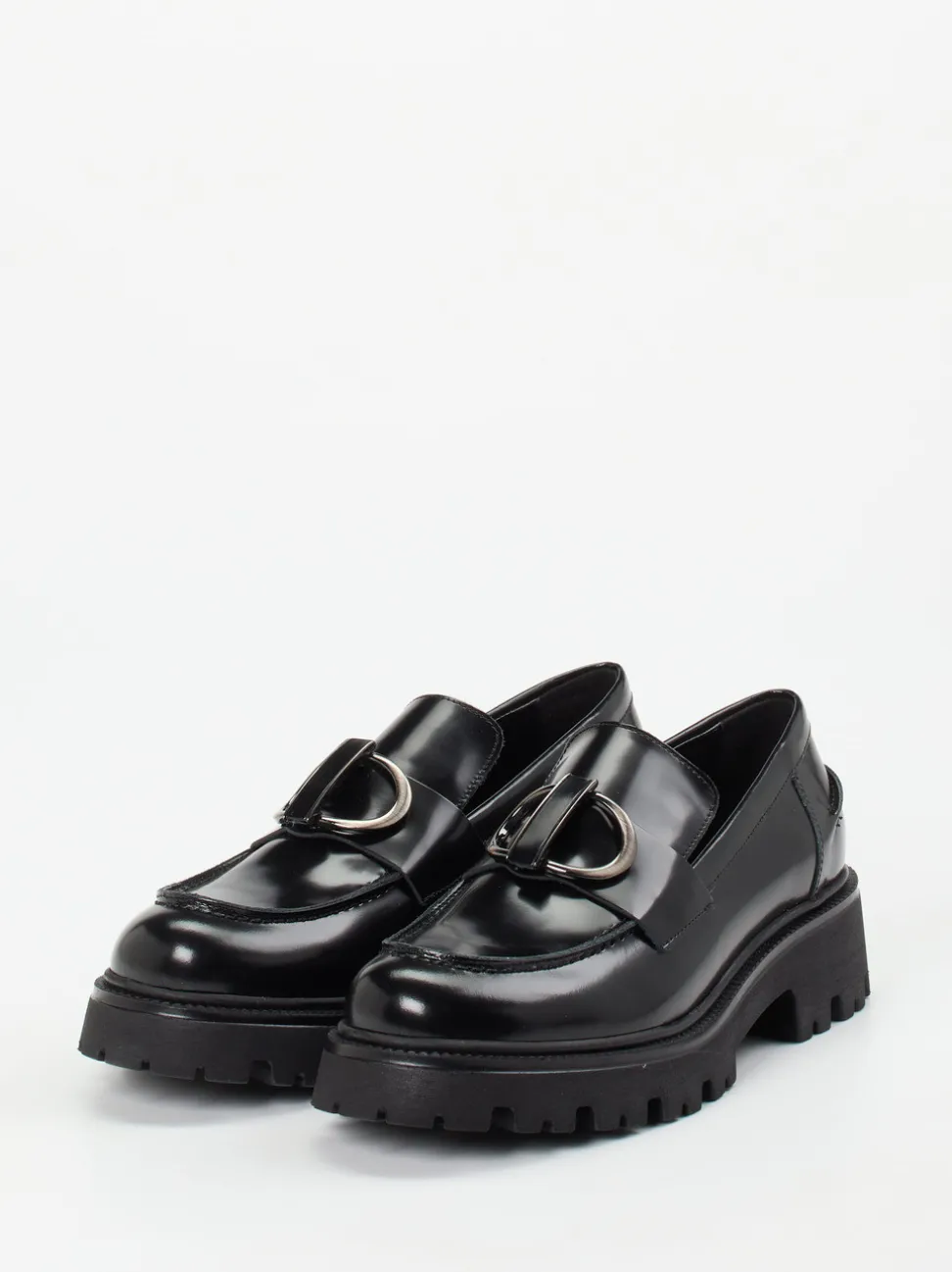Konstantin Starke – Chunky-Loafer aus Hochglanzleder Schwarz
