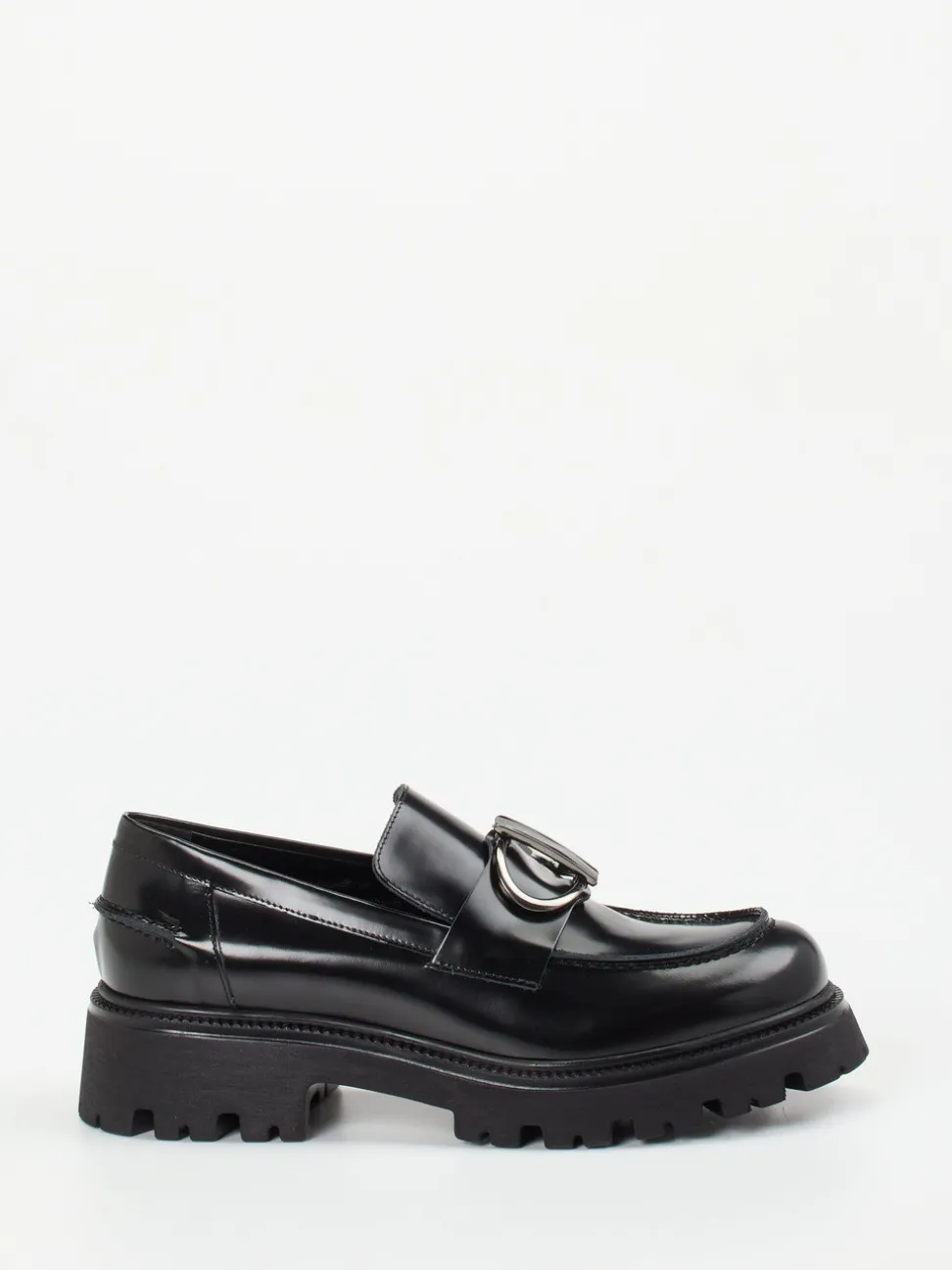 Konstantin Starke – Chunky-Loafer aus Hochglanzleder Schwarz