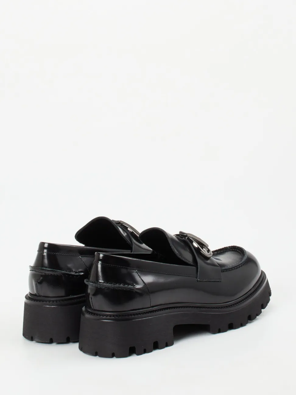 Konstantin Starke – Chunky-Loafer aus Hochglanzleder Schwarz