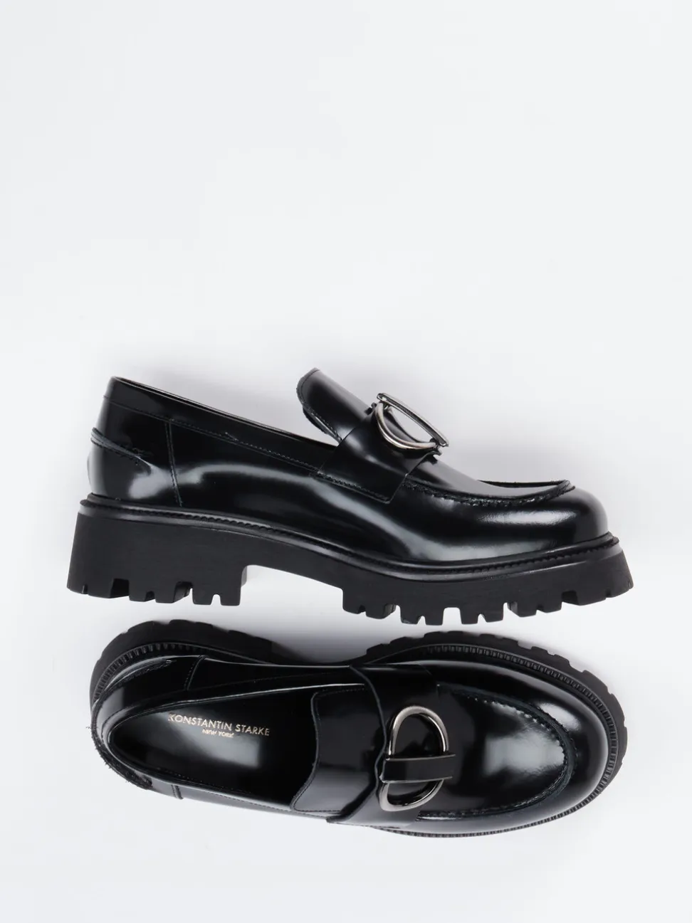 Konstantin Starke – Chunky-Loafer aus Hochglanzleder Schwarz