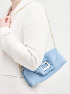 Konstantin Starke – Clutch aus Veloursleder Himmelblau