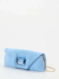 Konstantin Starke – Clutch aus Veloursleder Himmelblau