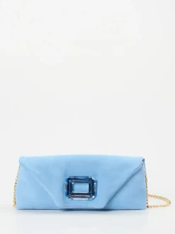 Konstantin Starke – Clutch aus Veloursleder Himmelblau