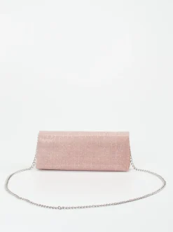 Konstantin Starke – Clutch aus Textil in Rosé mit Glitzer