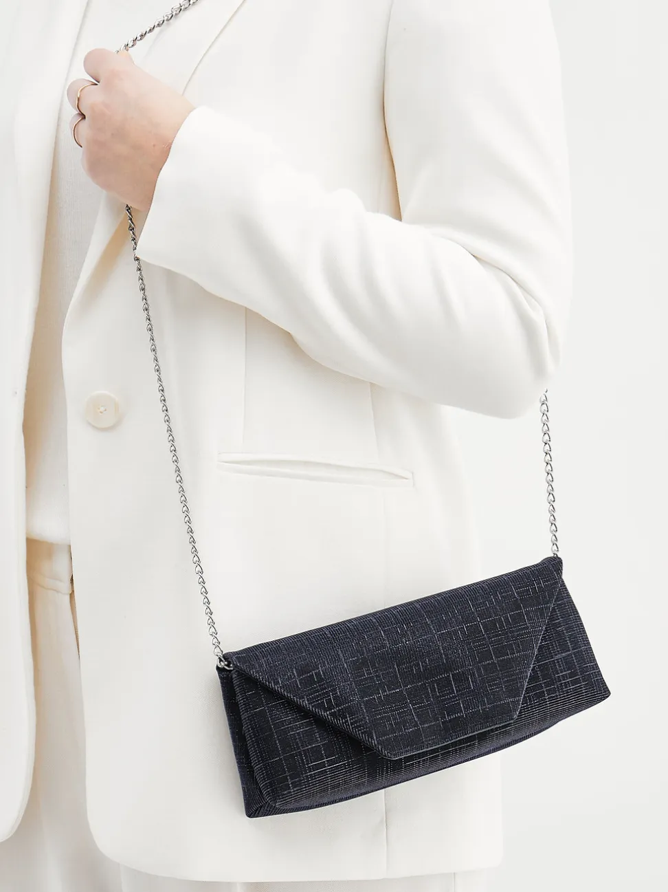 Konstantin Starke – Clutch aus Textil Dunkelblau