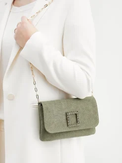 Konstantin Starke – Clutch aus Textil in Salbeigrün