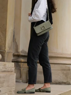 Konstantin Starke – Clutch aus Textil in Salbeigrün