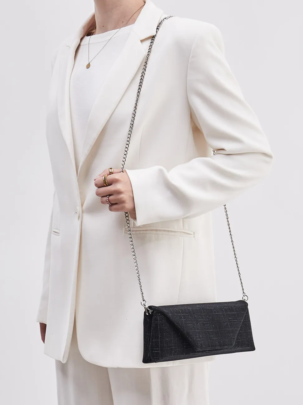 Konstantin Starke – Clutch aus Textil schwarz