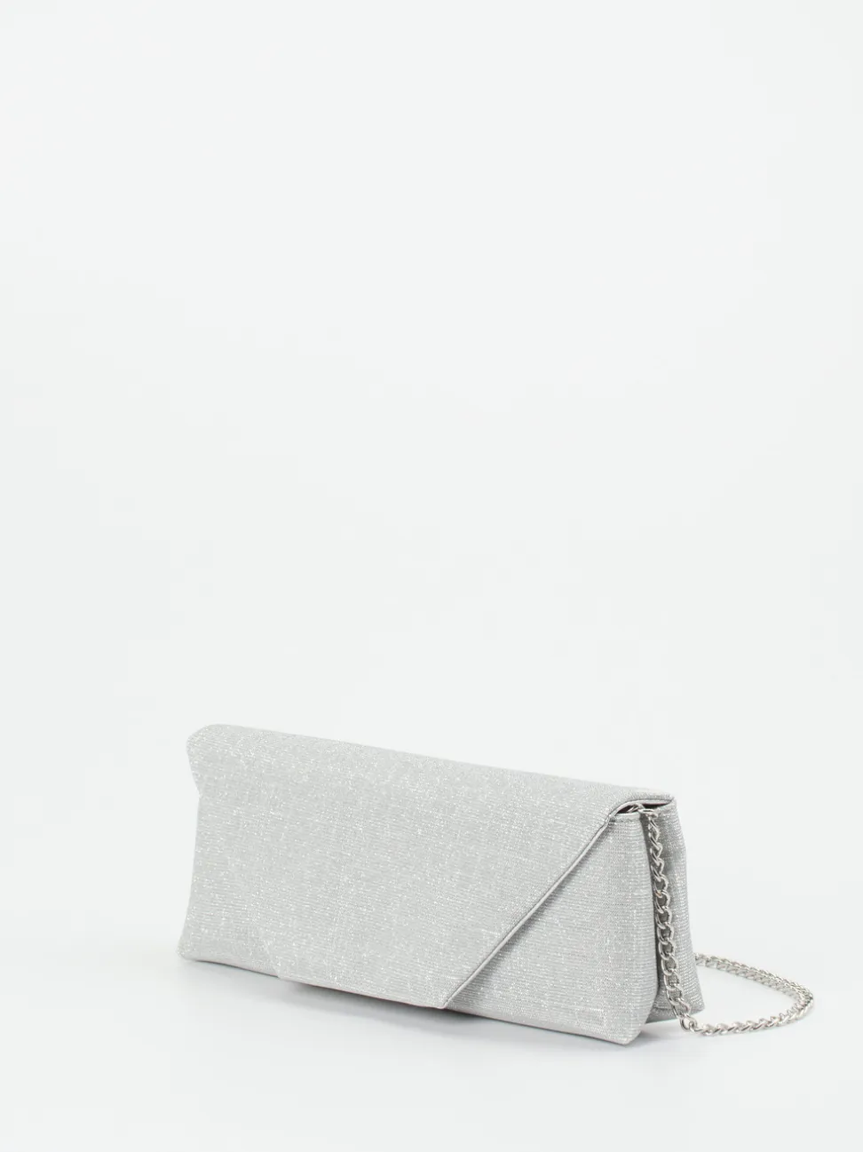 Konstantin Starke – Clutch aus Metallic-Textil silber