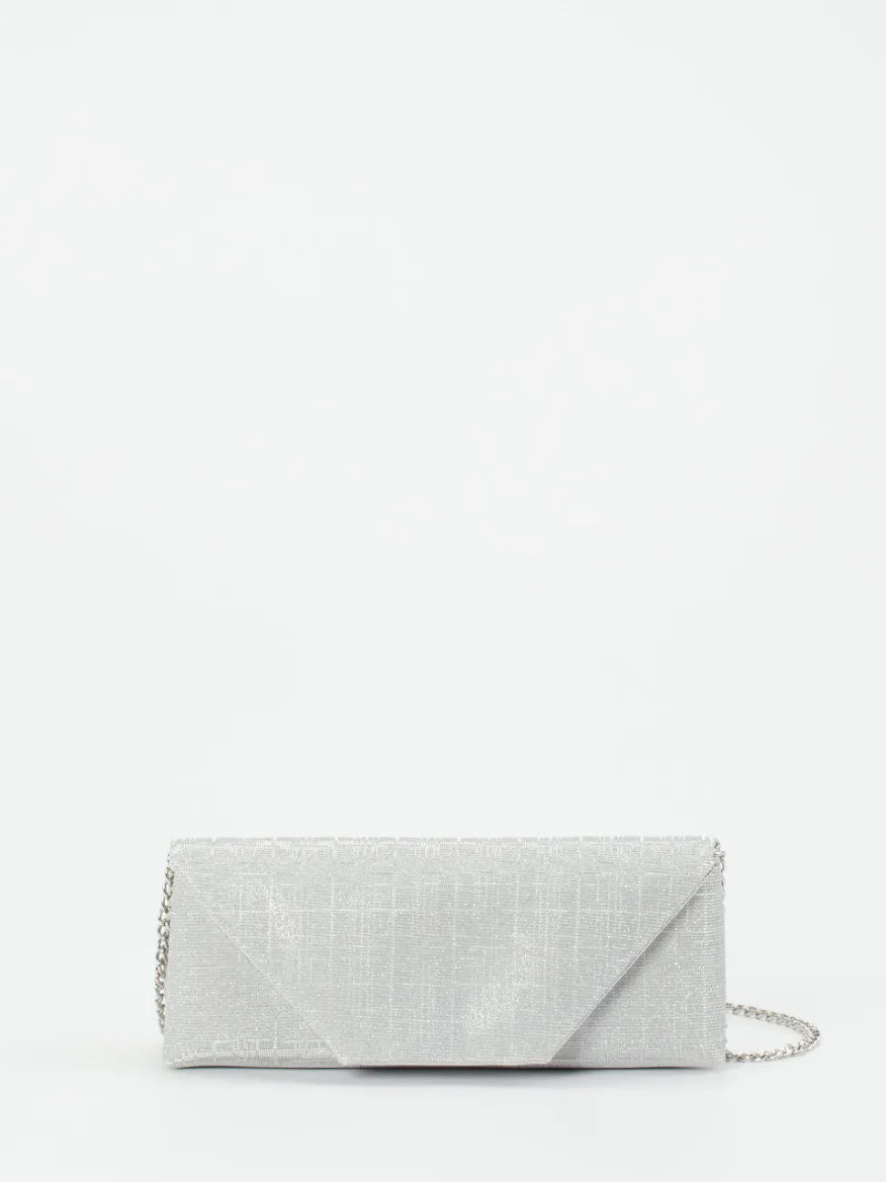 Konstantin Starke – Clutch aus Metallic-Textil silber