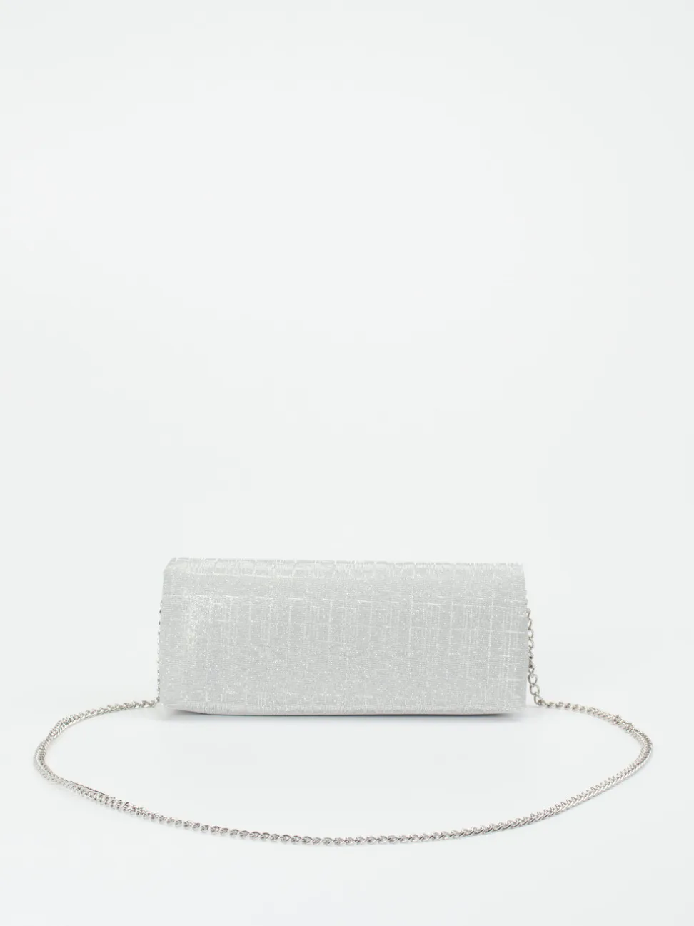 Konstantin Starke – Clutch aus Metallic-Textil silber