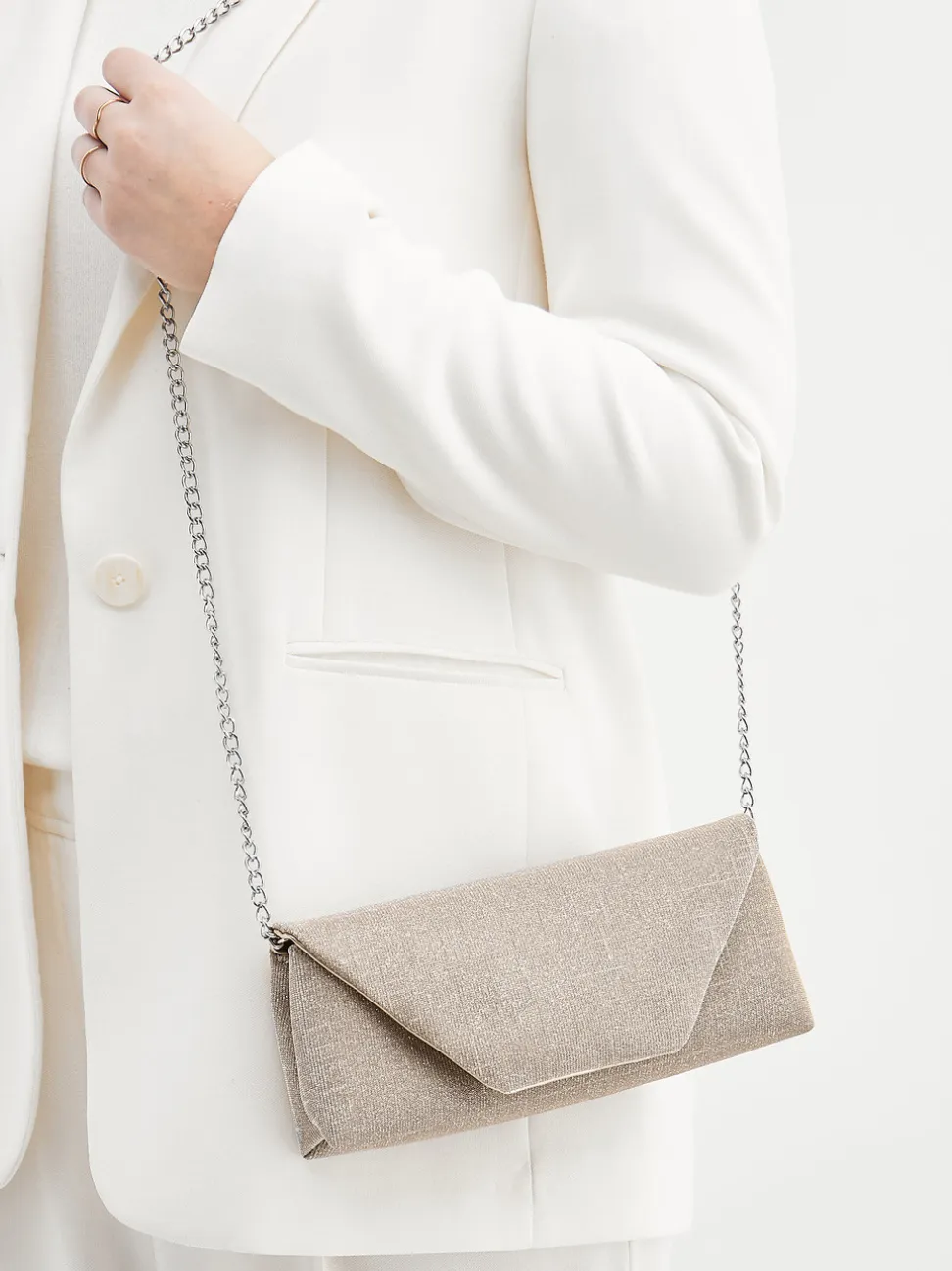 Konstantin Starke – Clutch aus Textil in Champagner