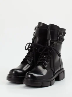 Konstantin Starke – Combat Boots aus Kalbleder schwarz
