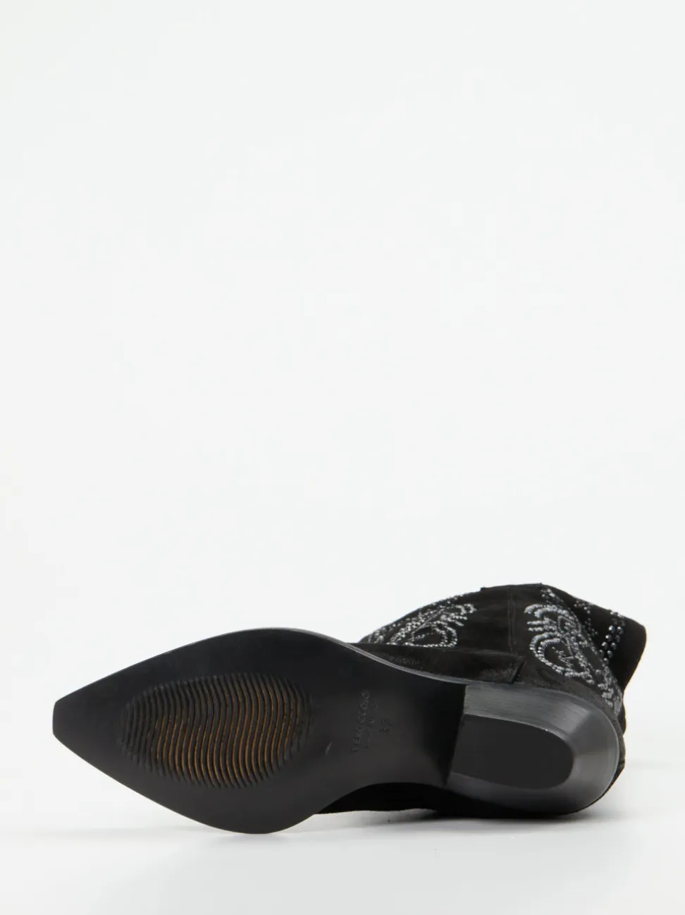 Konstantin Starke – Cowboyboots aus Veloursleder schwarz
