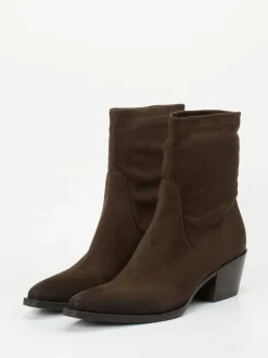 Konstantin Starke – Cowboy-Stiefelette aus Veloursleder Braun