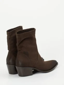 Konstantin Starke – Cowboy-Stiefelette aus Veloursleder Braun