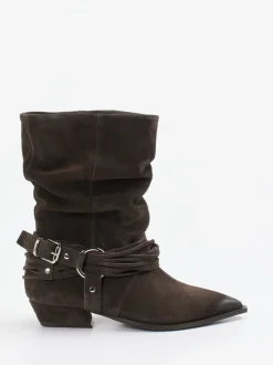 Konstantin Starke – Cowboyboots aus Veloursleder braun