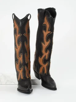 Konstantin Starke – Cowboy Boots aus Nubukleder Schwarz