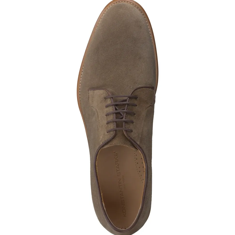 Konstantin Starke – Derby-Schuhe aus Veloursleder grün