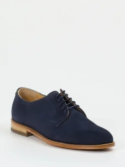 Konstantin Starke – Derby-Schnürschuh aus Veloursleder Blau