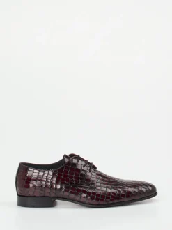 Konstantin Starke – Derby-Schuhe aus geprägtem Leder Bordeaux
