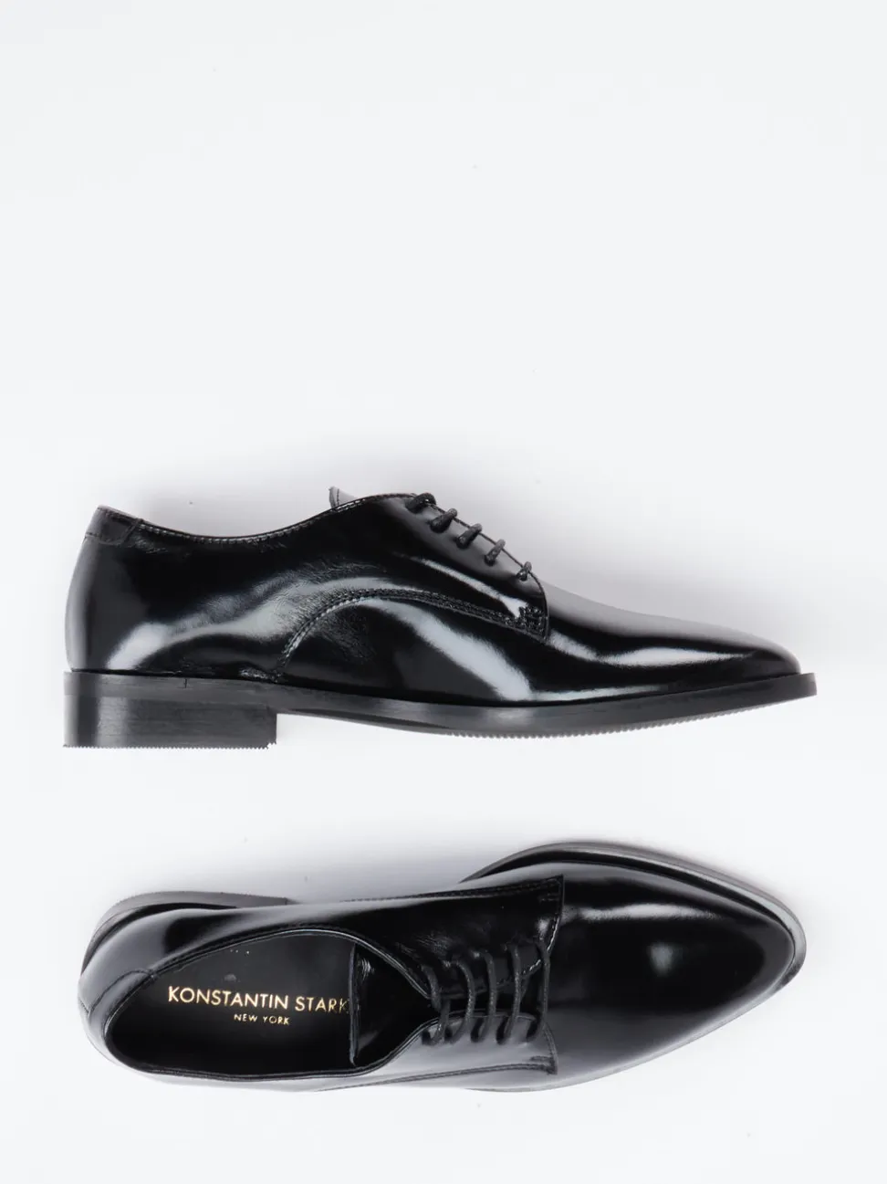 Konstantin Starke – Derby-Schuhe aus Hochglanzleder schwarz