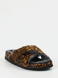 Konstantin Starke – Fellpantoletten aus Fell Leoprint