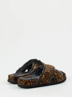 Konstantin Starke – Fellpantoletten aus Fell Leoprint