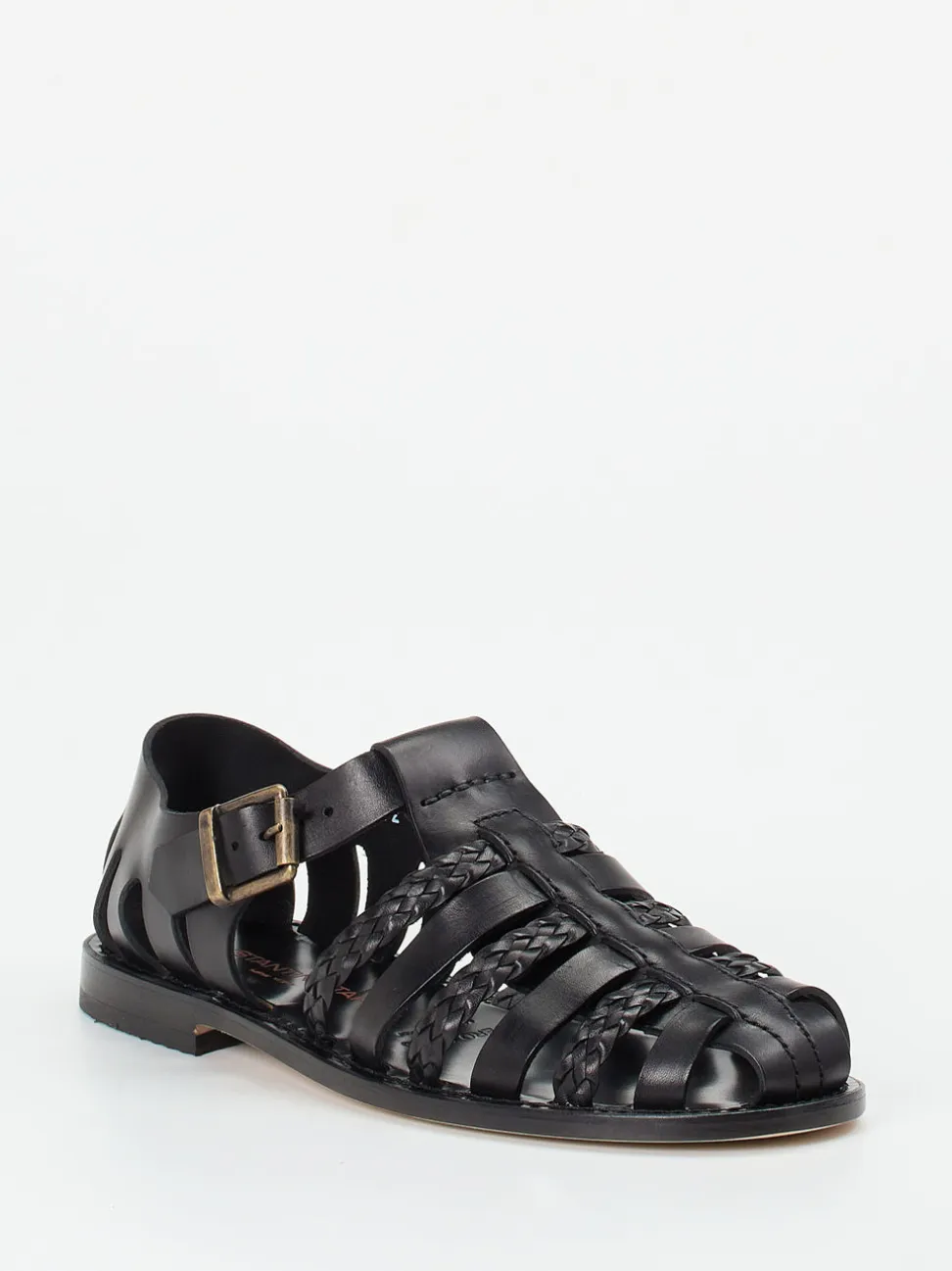 Konstantin Starke – Fischersandalen aus Kalbleder schwarz