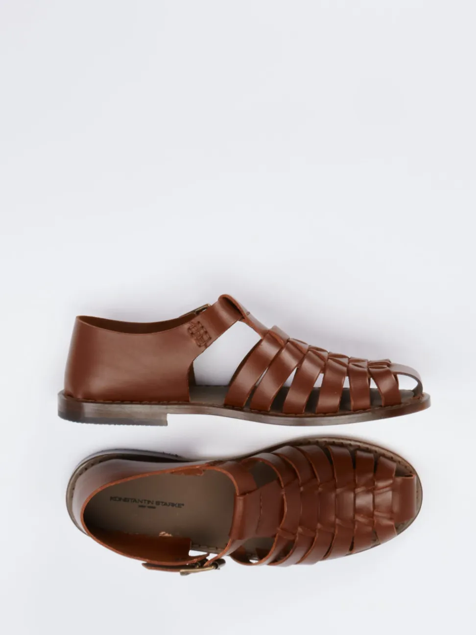 Konstantin Starke – Fischersandalen aus Kalbleder Braun