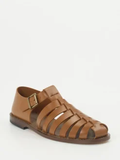 Konstantin Starke – Fischersandalen aus Kalbleder cognac