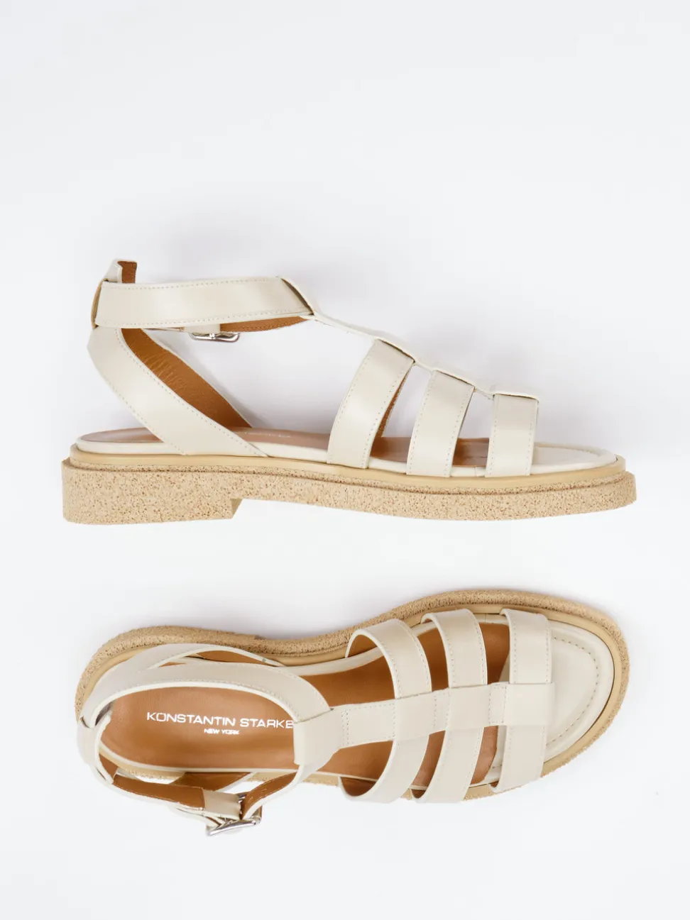 Konstantin Starke – Fischersandalen aus Kalbleder Beige