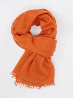 Konstantin Starke – Fransenschal aus Feinstrick Orange