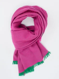 Konstantin Starke – Fransenschal aus Wollmischung Pink
