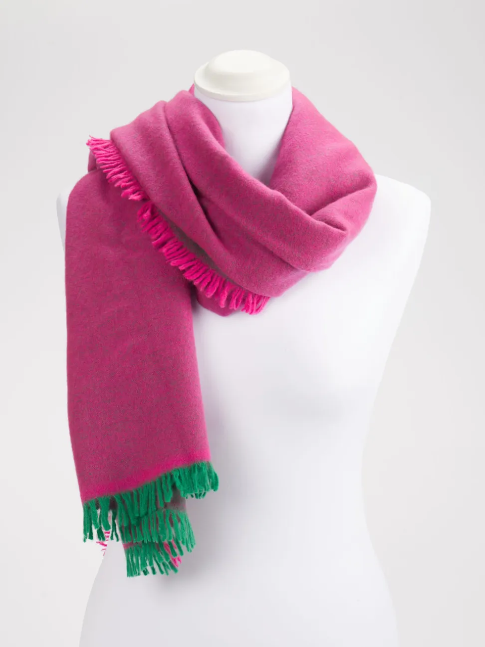Konstantin Starke – Fransenschal aus Wollmischung Pink