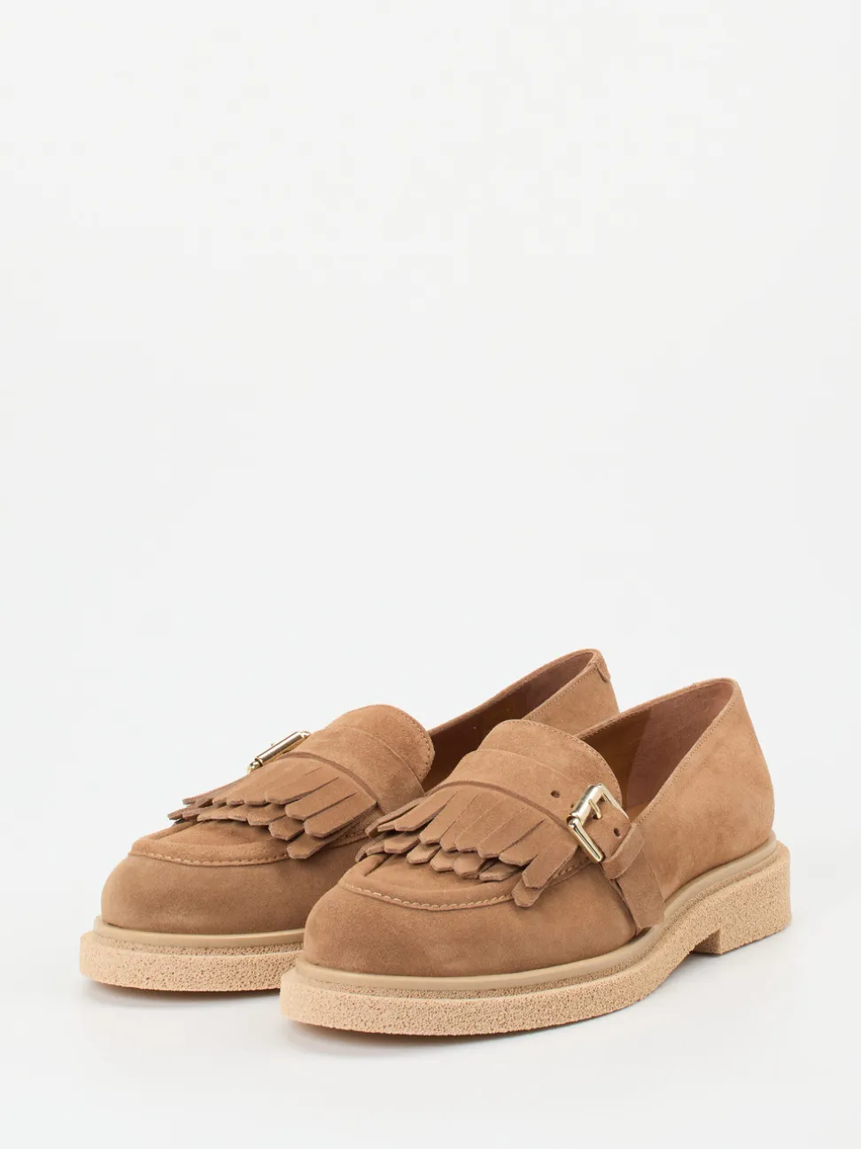 Konstantin Starke – Fransen-Loafer aus Veloursleder Sandbeige