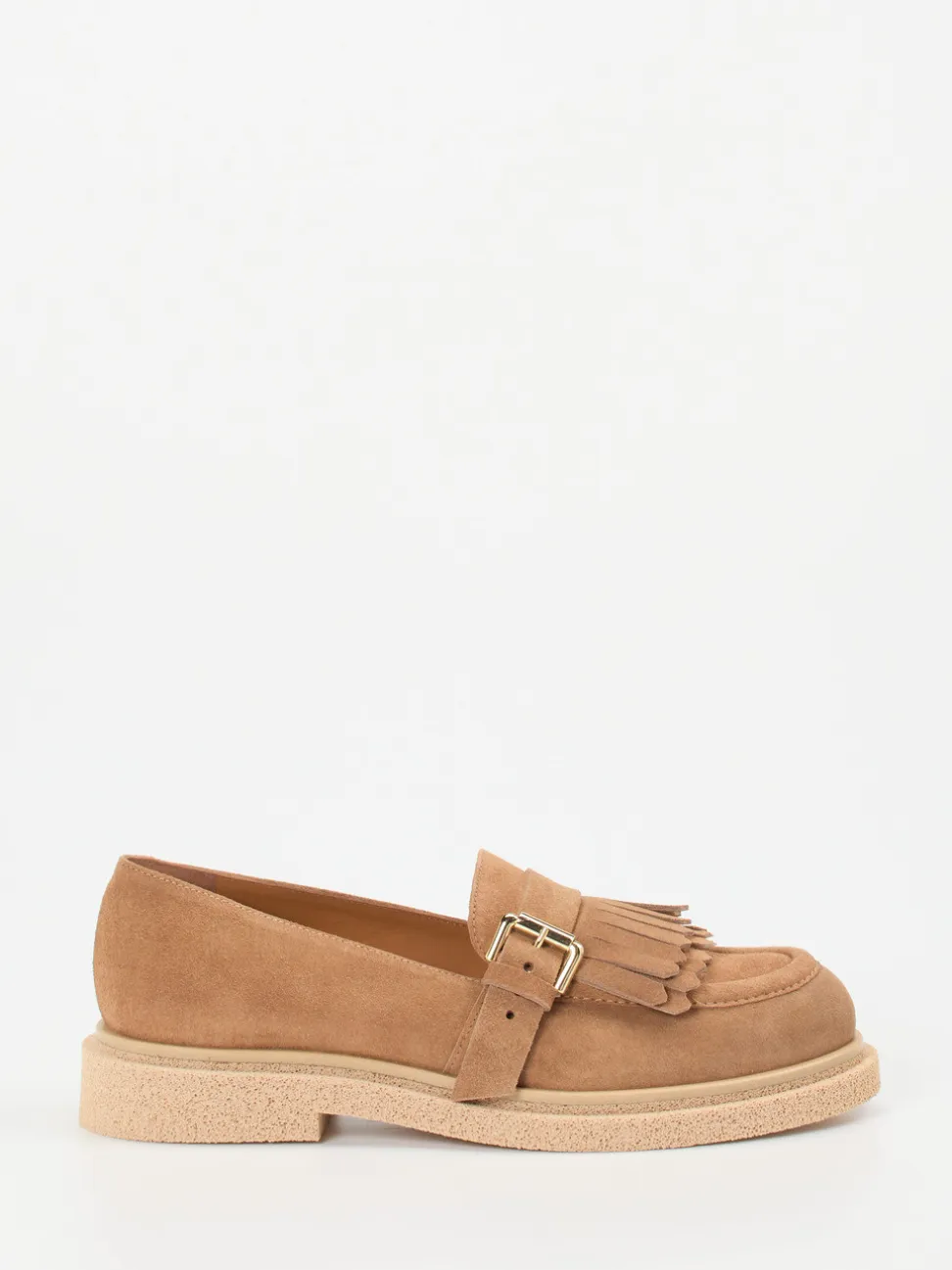 Konstantin Starke – Fransen-Loafer aus Veloursleder Sandbeige