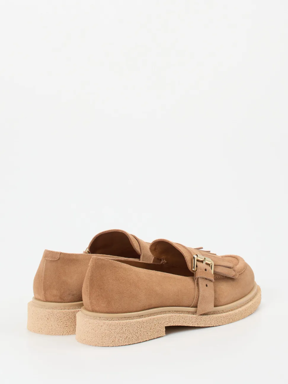 Konstantin Starke – Fransen-Loafer aus Veloursleder Sandbeige