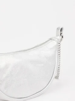 Konstantin Starke – Half-Moon-Bag aus Leder silber