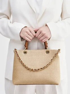 Konstantin Starke – Handtasche aus Kunstleder und Raffia